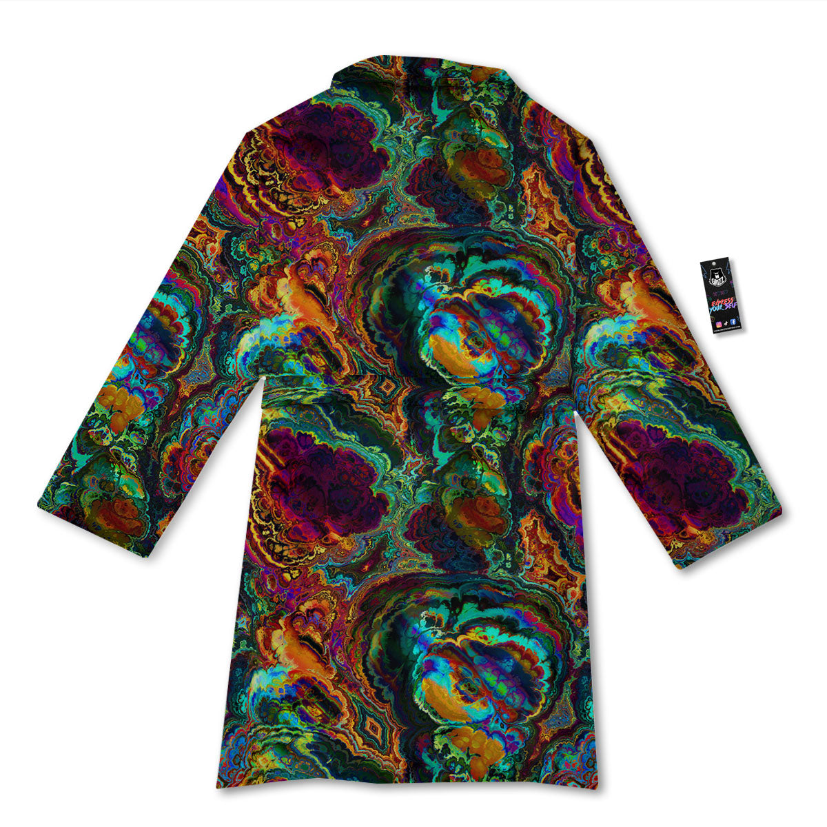 Fractal Psychedelic Print Pattern Bathrobe-grizzshop