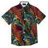 Fractal Psychedelic Print Pattern Button Up Shirt-grizzshop