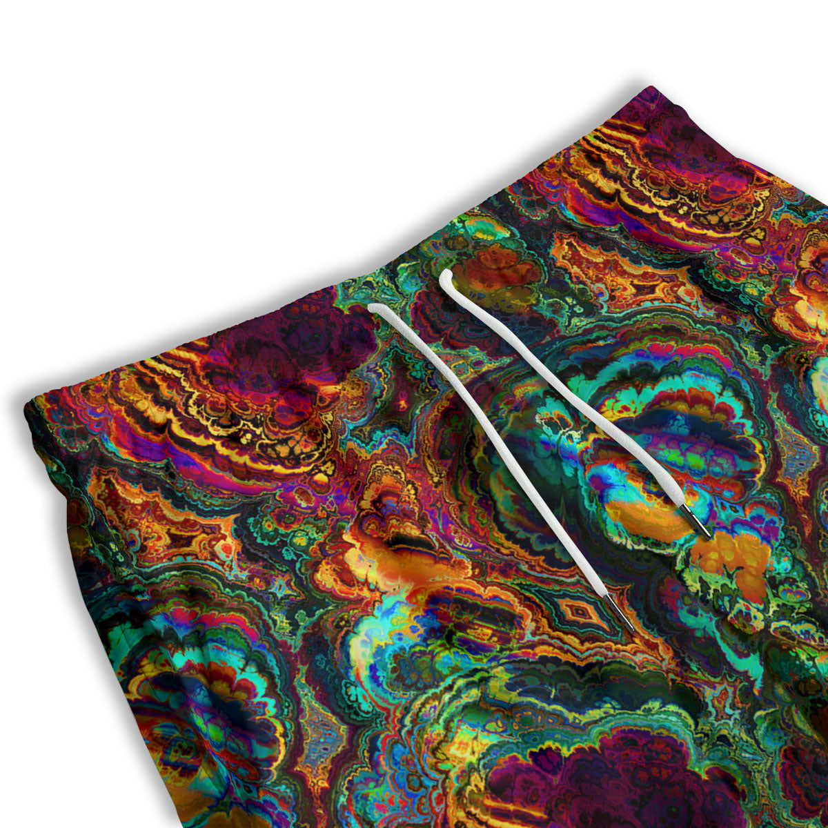 Fractal Psychedelic Print Pattern Men's Athletic Shorts