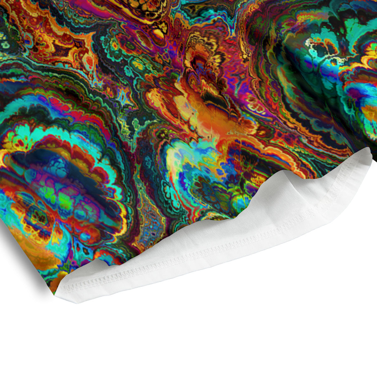 Fractal Psychedelic Print Pattern Men's Athletic Shorts