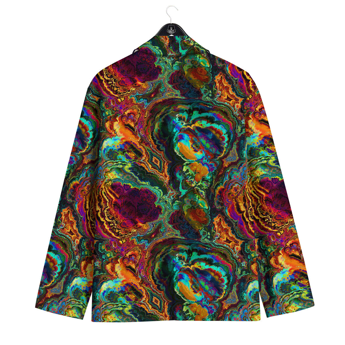 Fractal Psychedelic Print Pattern Men's Sport Coat-grizzshop