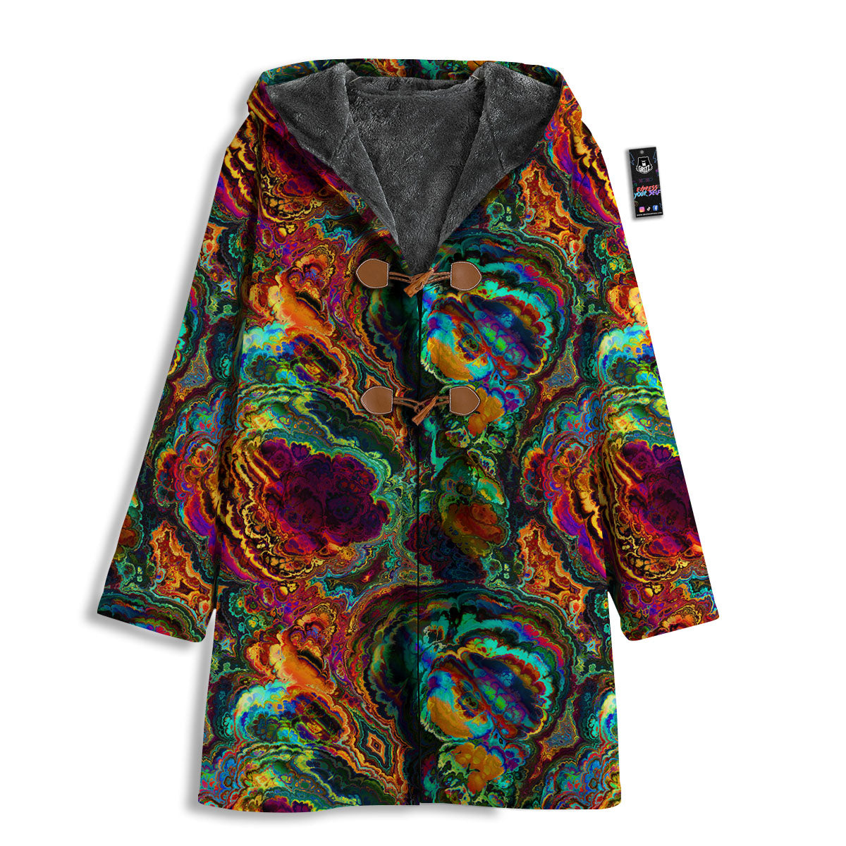 Fractal Psychedelic Print Pattern Men's Windbreaker Jacket-grizzshop