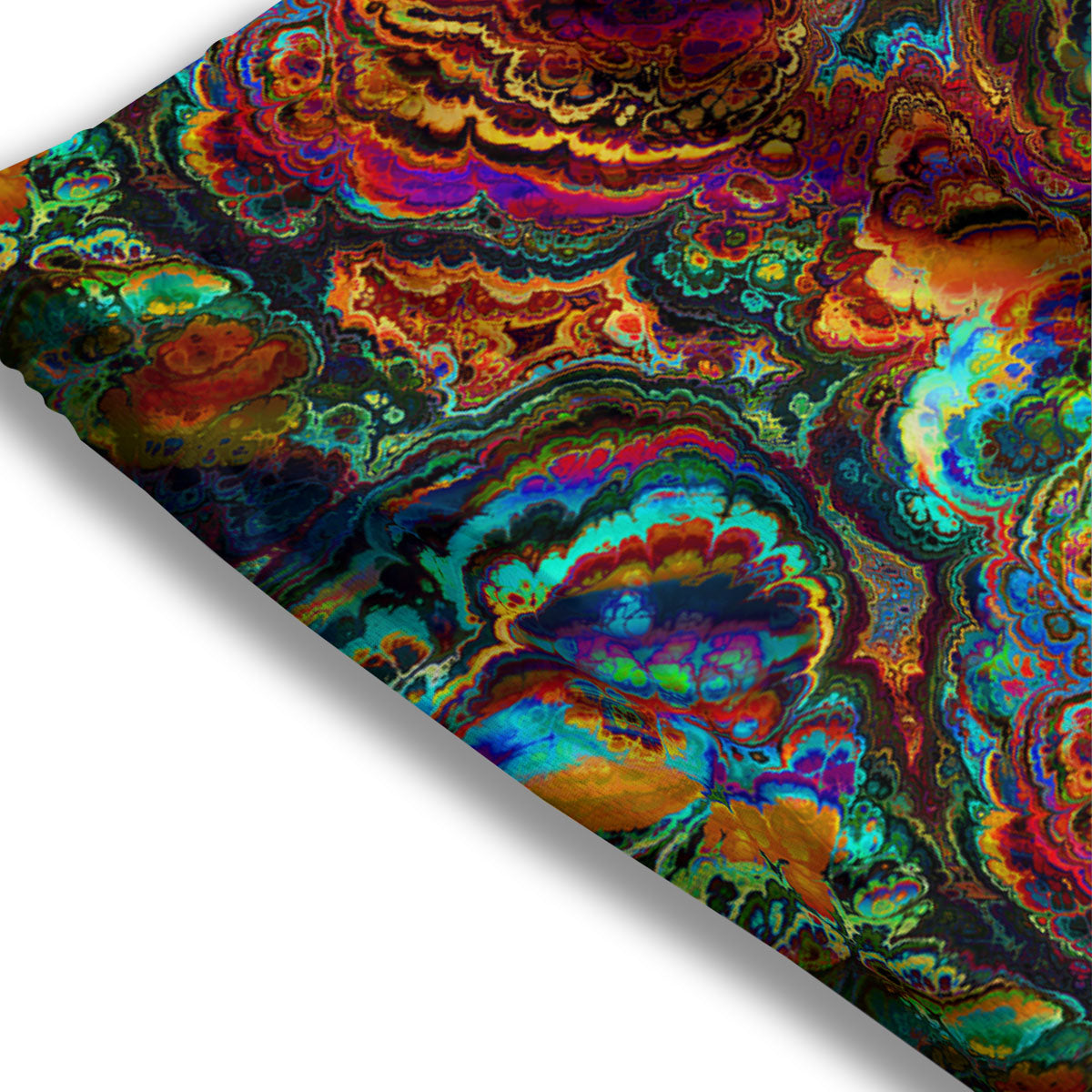 Fractal Psychedelic Print Pattern Mesh Shorts