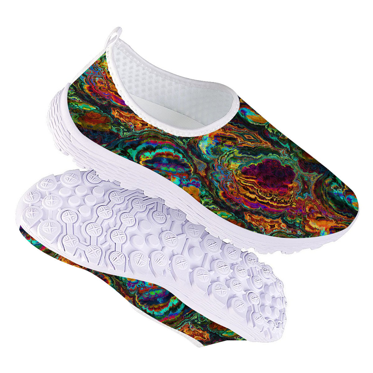 Fractal Psychedelic Print Pattern Nurse Shoes-grizzshop