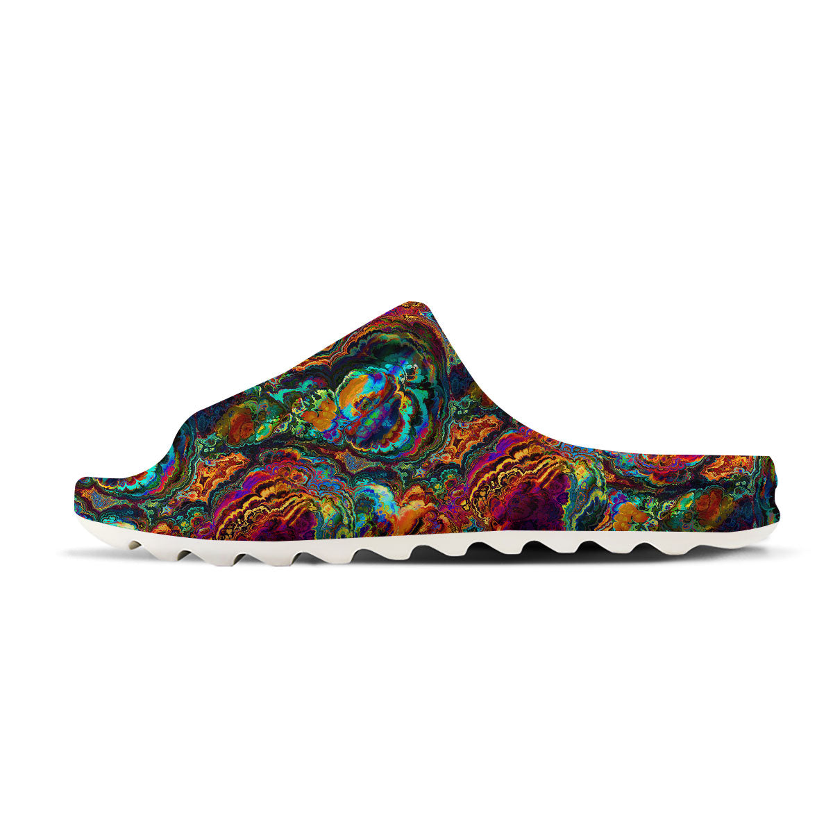 Fractal Psychedelic Print Pattern Sandals-grizzshop