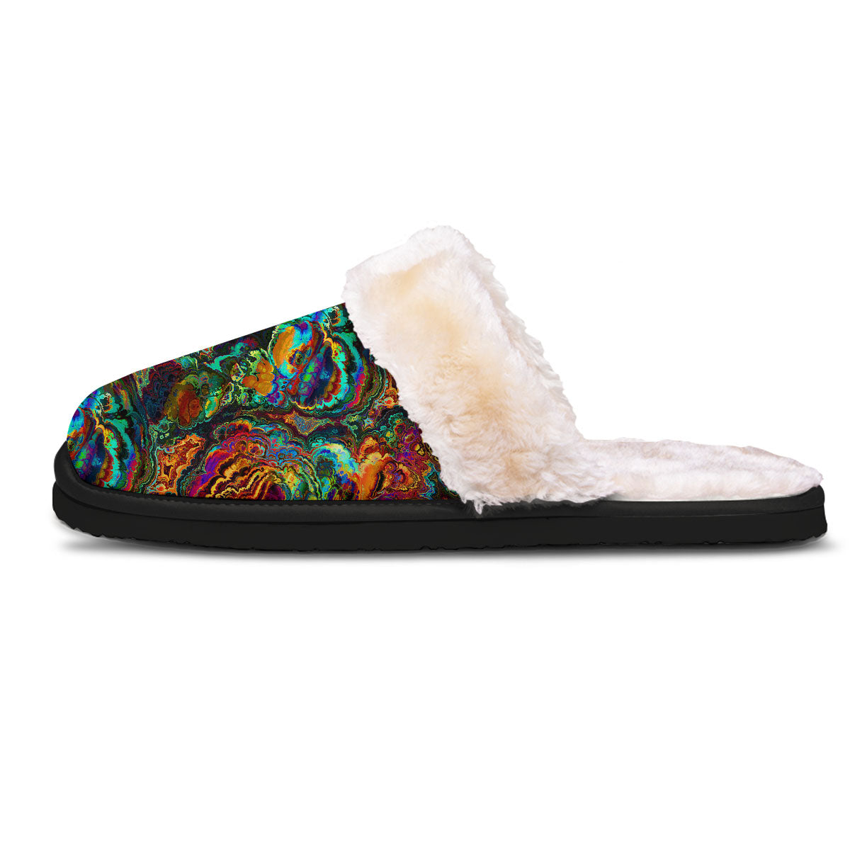 Fractal Psychedelic Print Pattern Slippers-grizzshop