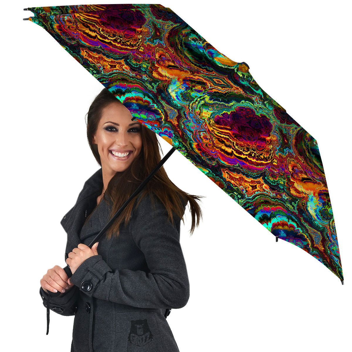 Fractal Psychedelic Print Pattern Umbrella-grizzshop