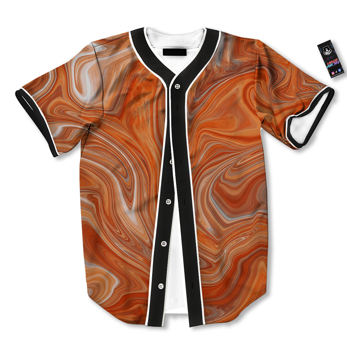 Fractal Psychedelic Trippy Print Baseball Jersey-grizzshop