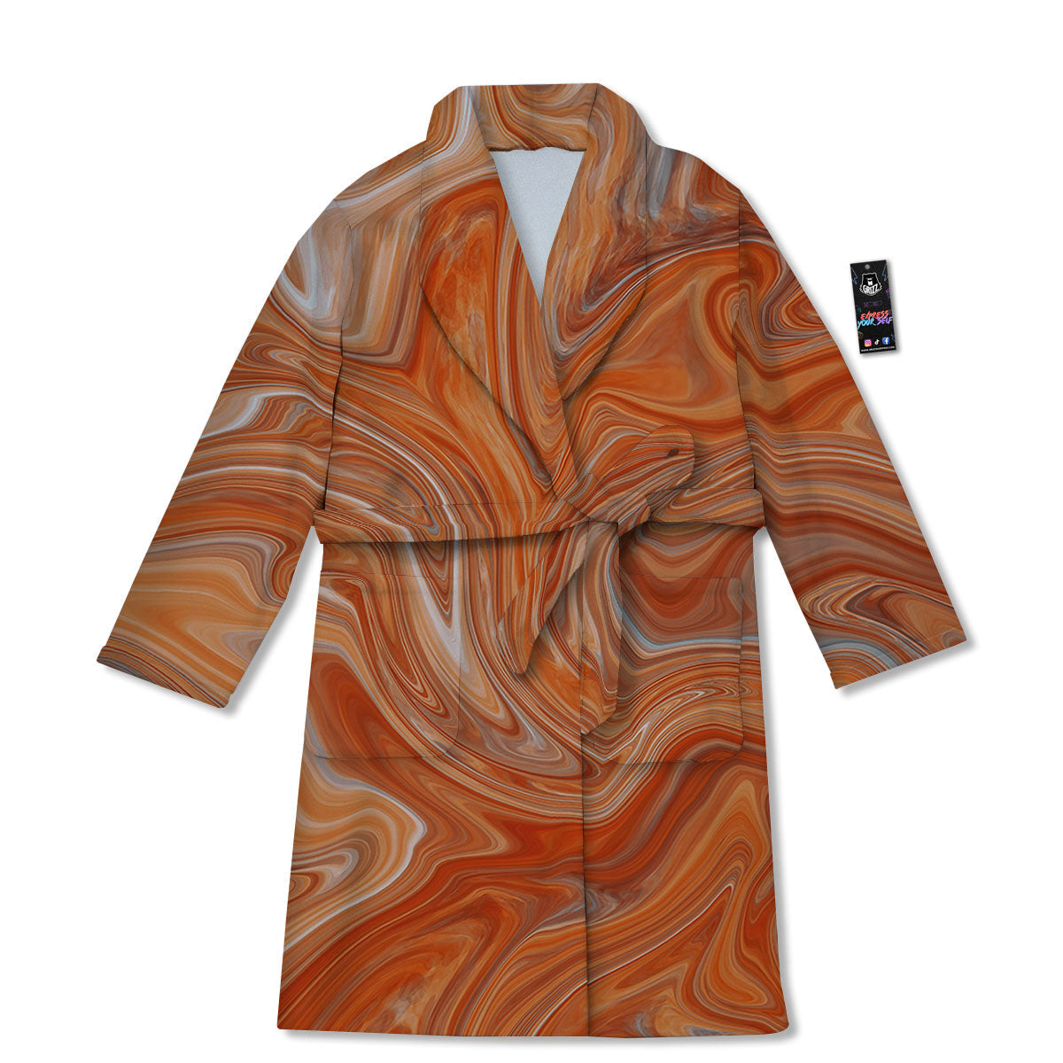 Fractal Psychedelic Trippy Print Bathrobe-grizzshop
