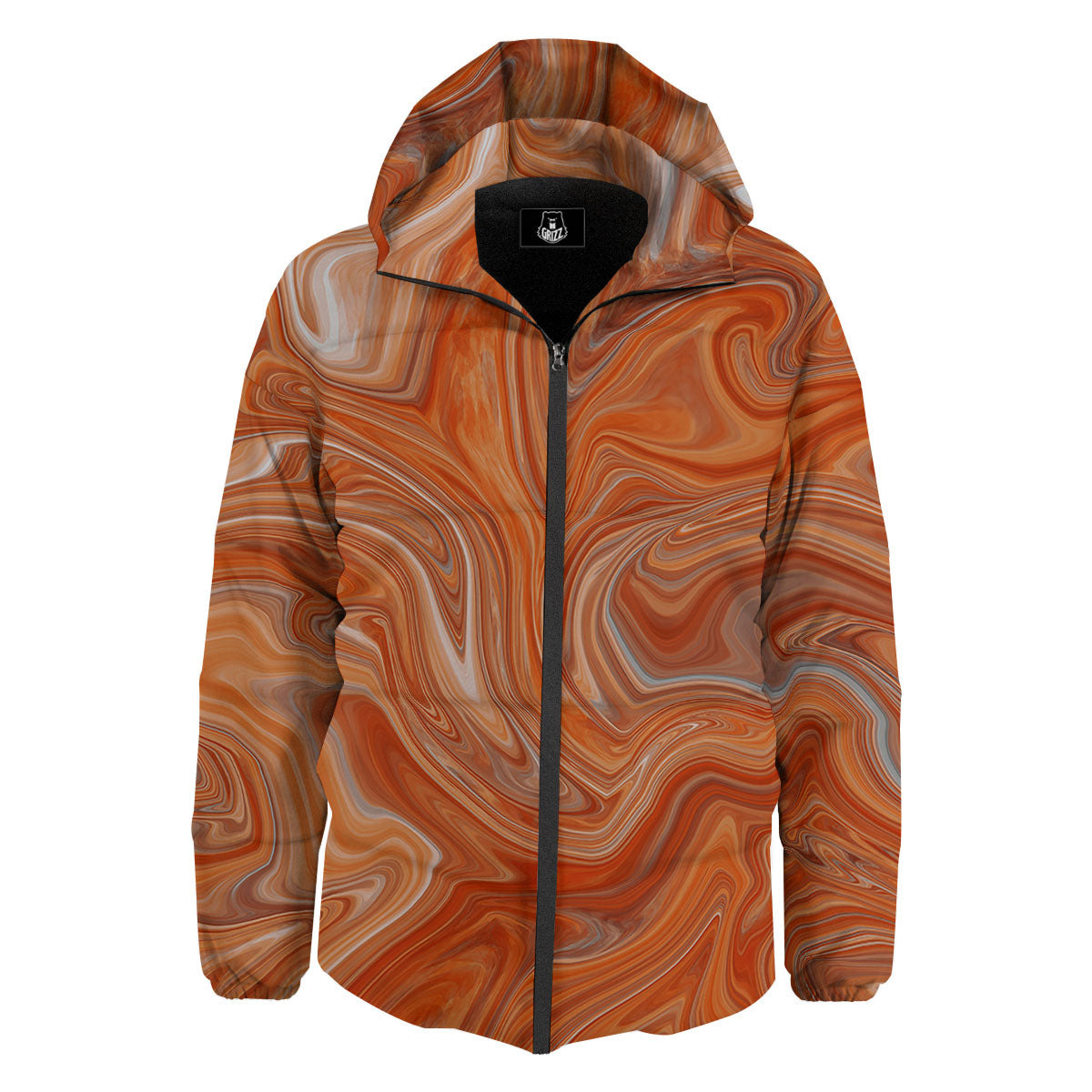 Fractal Psychedelic Trippy Print Down Jacket-grizzshop