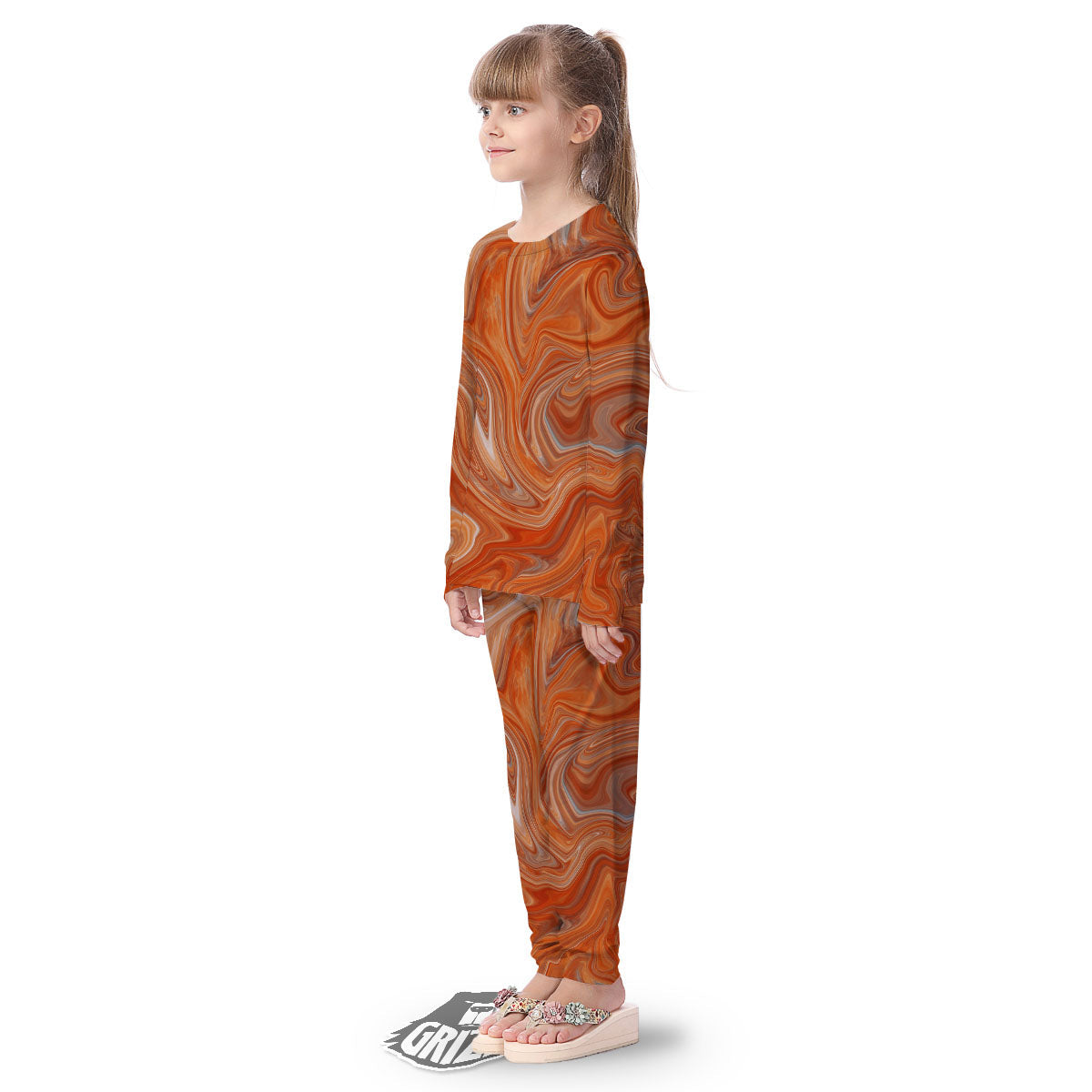 Fractal Psychedelic Trippy Print Kid's Pajamas-grizzshop