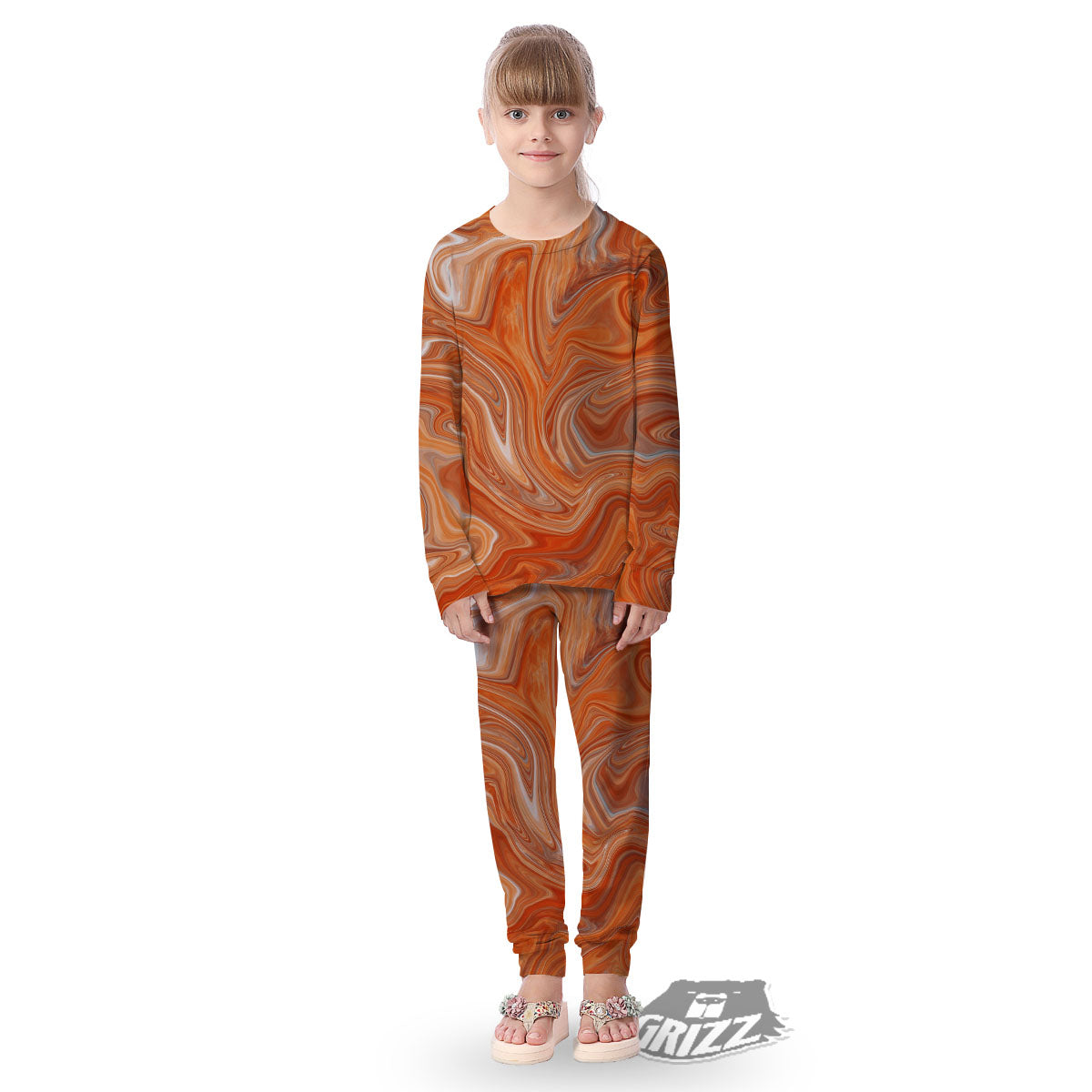 Fractal Psychedelic Trippy Print Kid's Pajamas-grizzshop