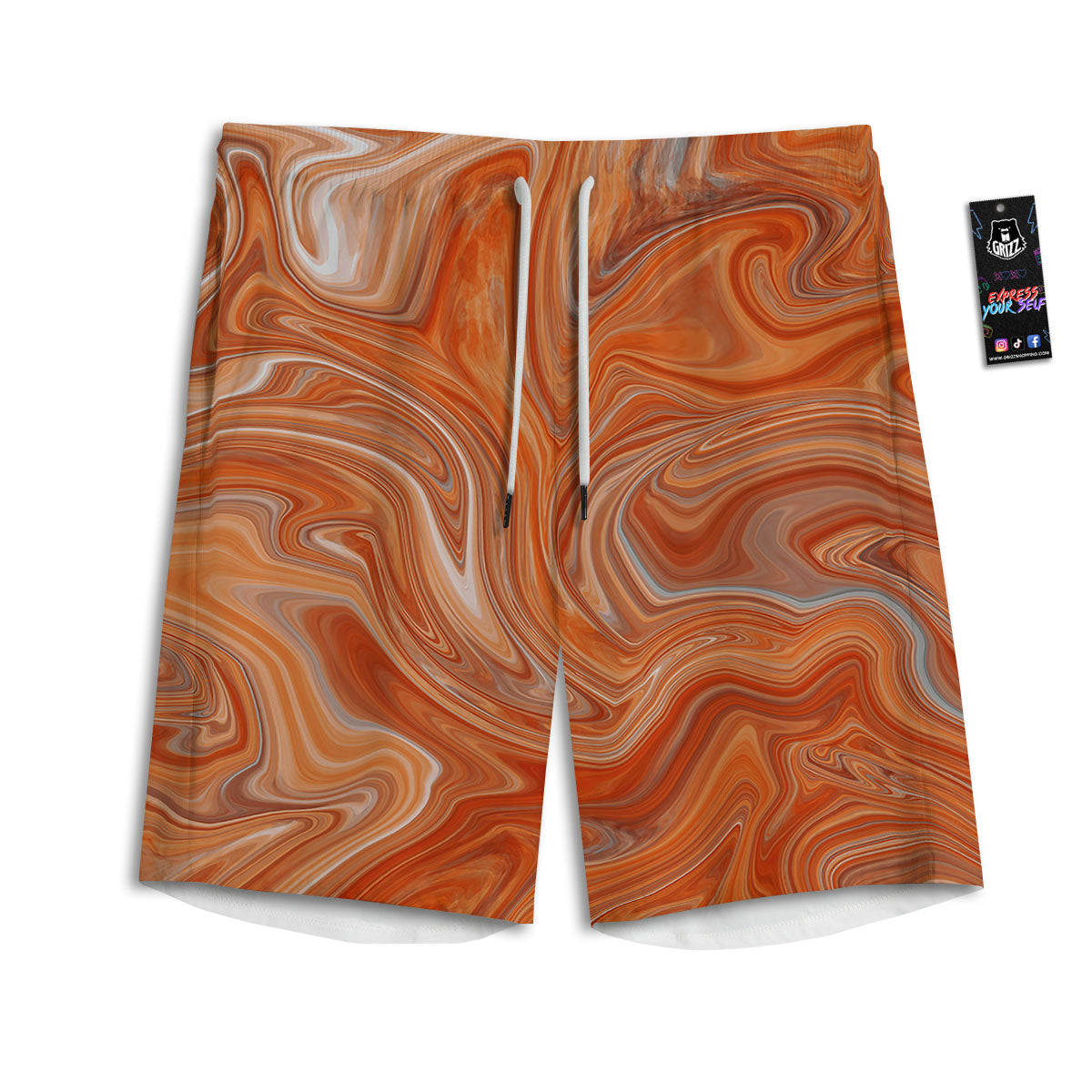 Fractal Psychedelic Trippy Print Men's Athletic Shorts