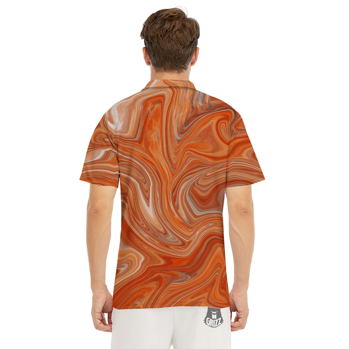 Fractal Psychedelic Trippy Print Men's Golf Shirts-grizzshop
