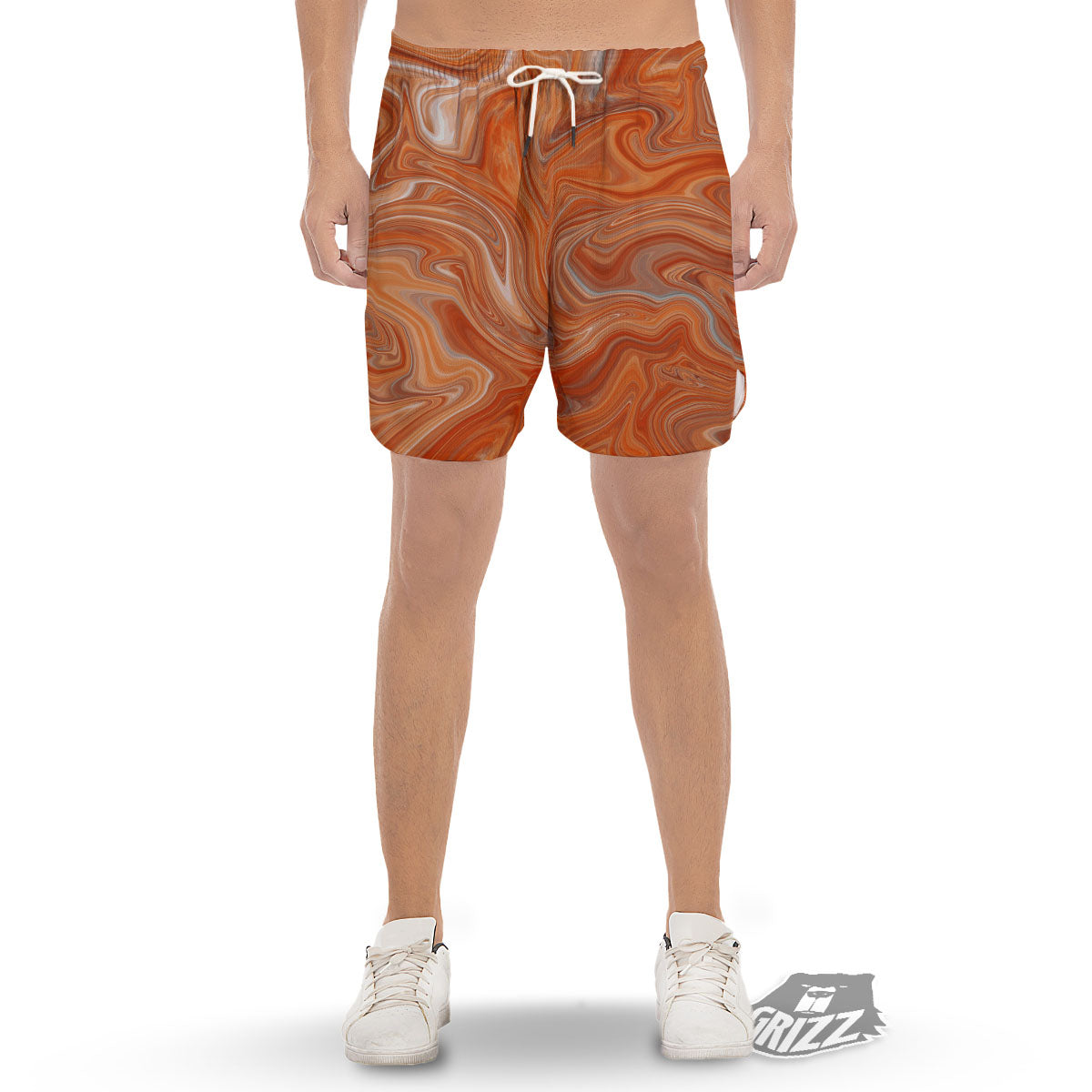 Fractal Psychedelic Trippy Print Men's Gym Shorts-grizzshop