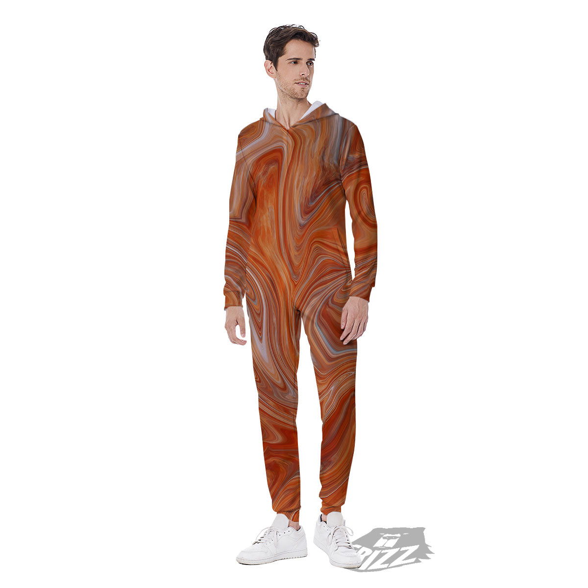 Fractal Psychedelic Trippy Print Men's Jumpsuit-grizzshop