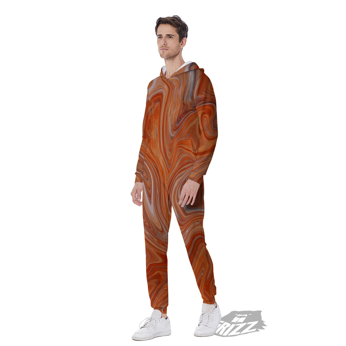 Fractal Psychedelic Trippy Print Men's Jumpsuit-grizzshop