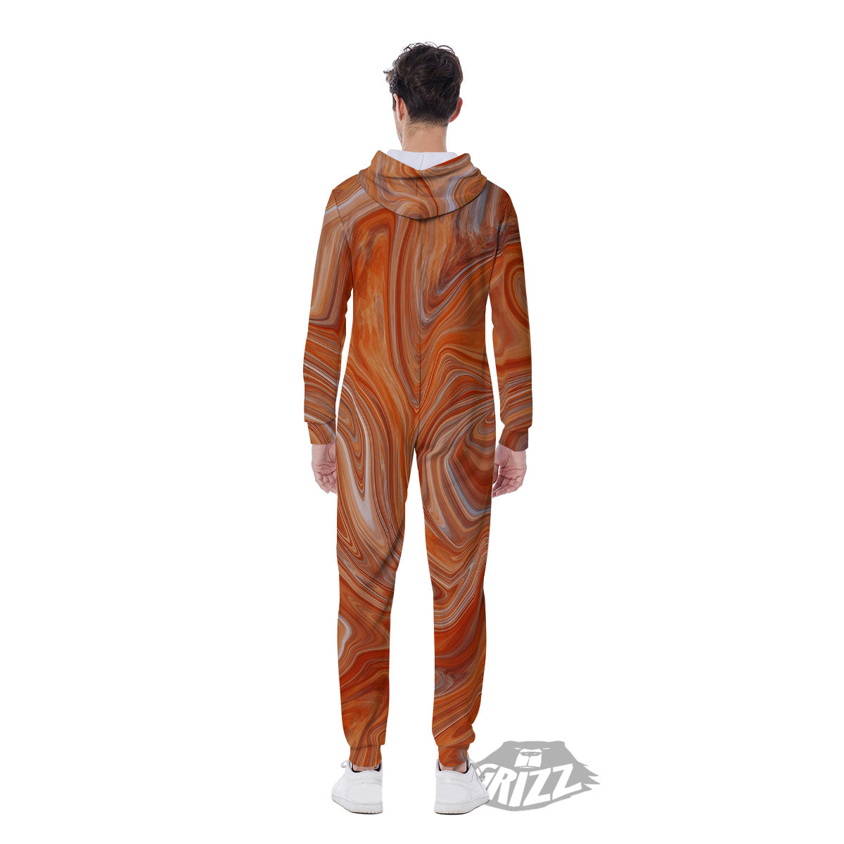 Fractal Psychedelic Trippy Print Men's Jumpsuit-grizzshop