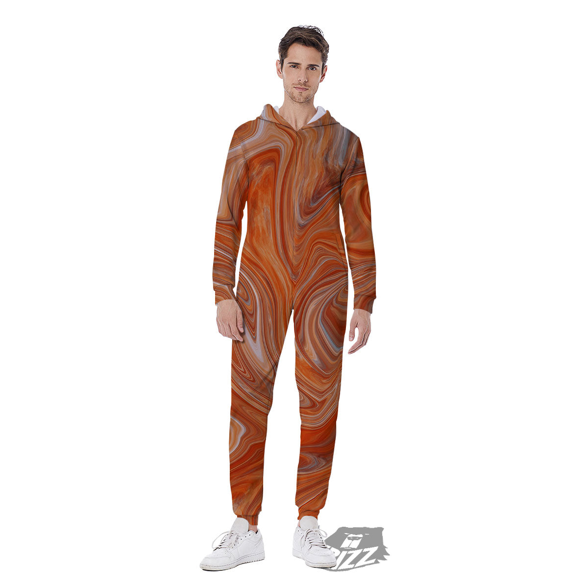 Fractal Psychedelic Trippy Print Men's Jumpsuit-grizzshop