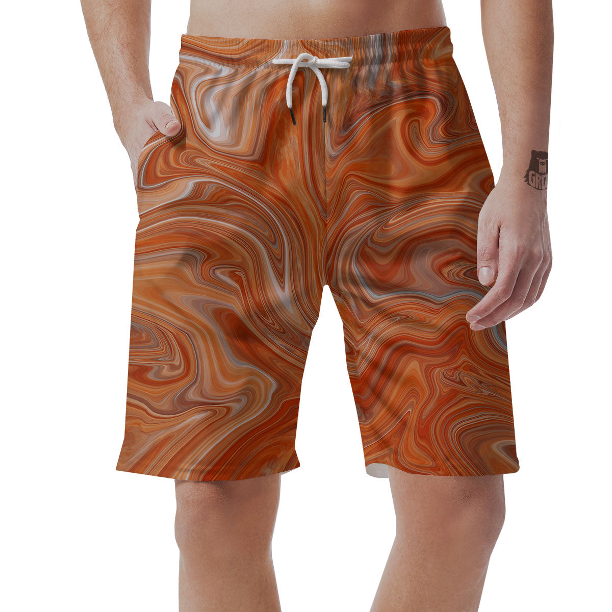 Fractal Psychedelic Trippy Print Men's Shorts-grizzshop