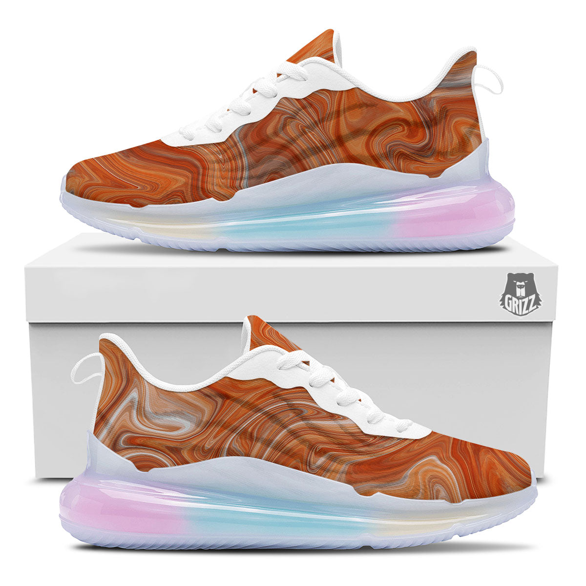 Fractal Psychedelic Trippy Print Running Sneakers-grizzshop