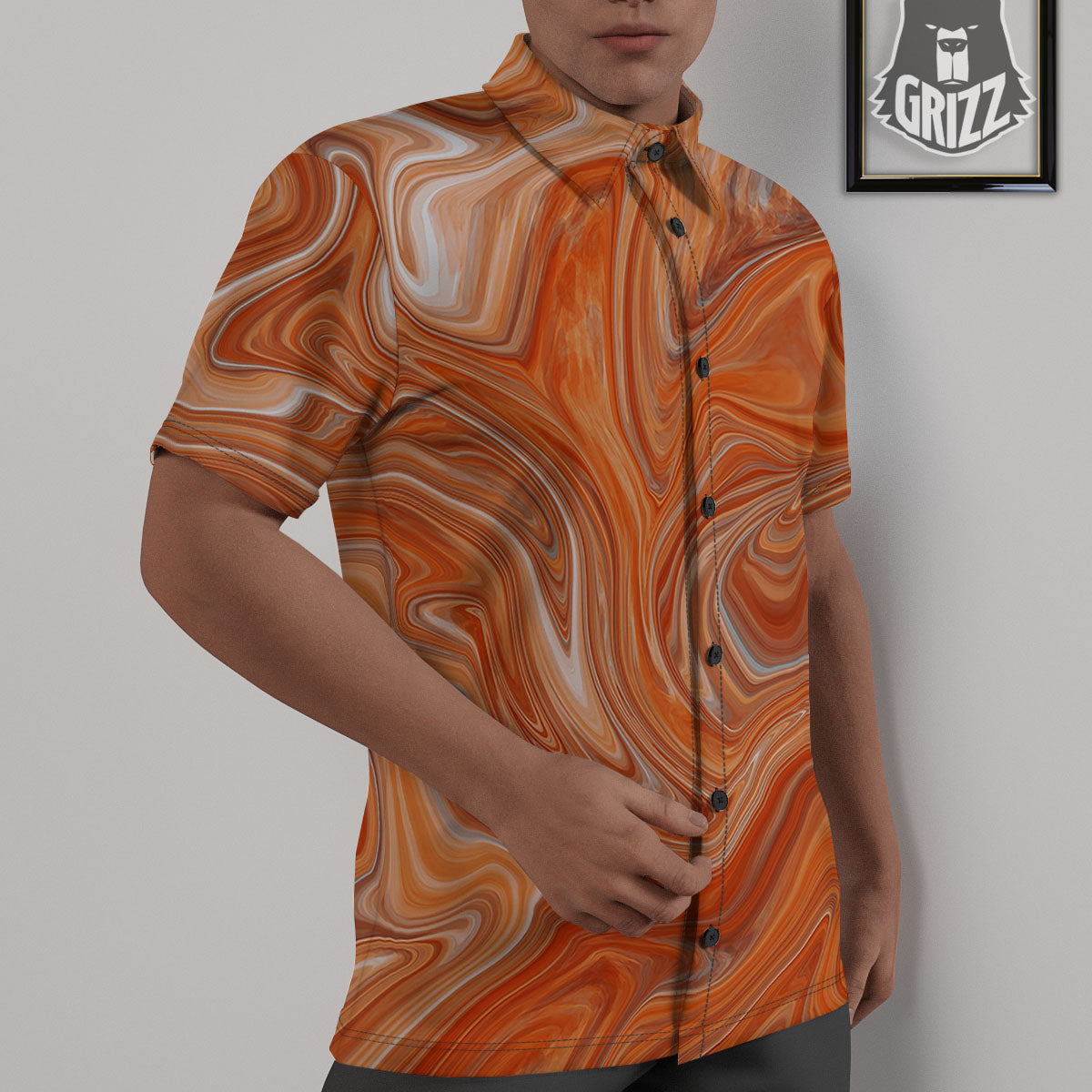 Fractal Psychedelic Trippy Print Untucked Shirts-grizzshop