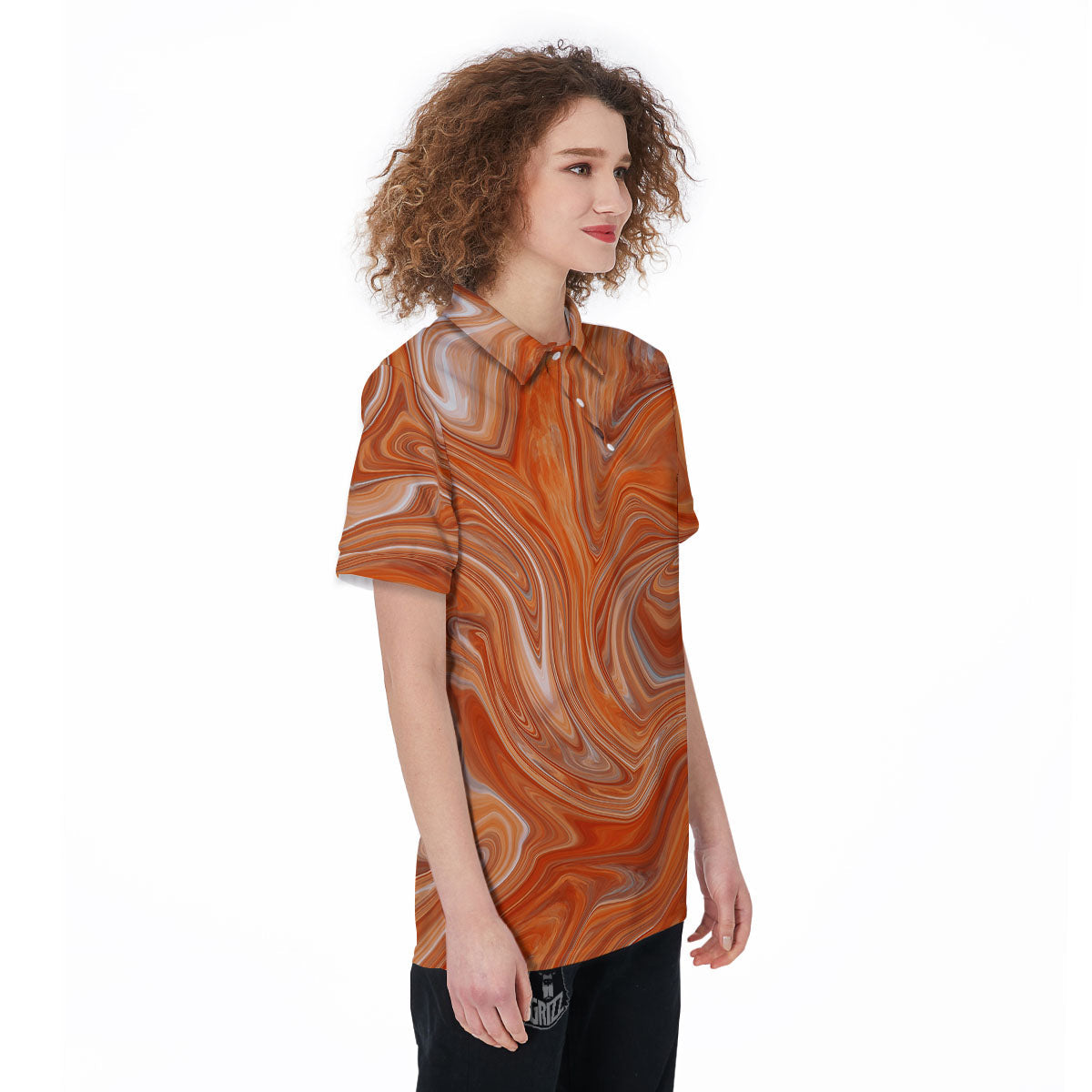 Fractal Psychedelic Trippy Print Women's Golf Shirts-grizzshop