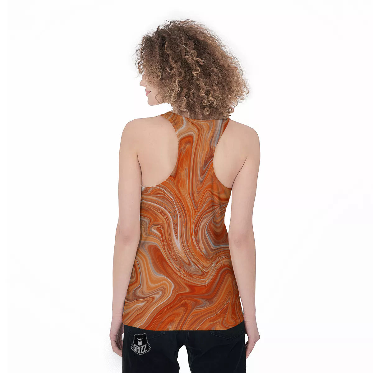 Fractal Psychedelic Trippy Print Women's Racerback Tank Top-grizzshop