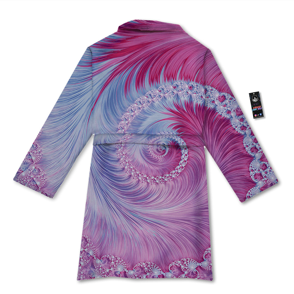 Fractal Spiral Print Bathrobe-grizzshop