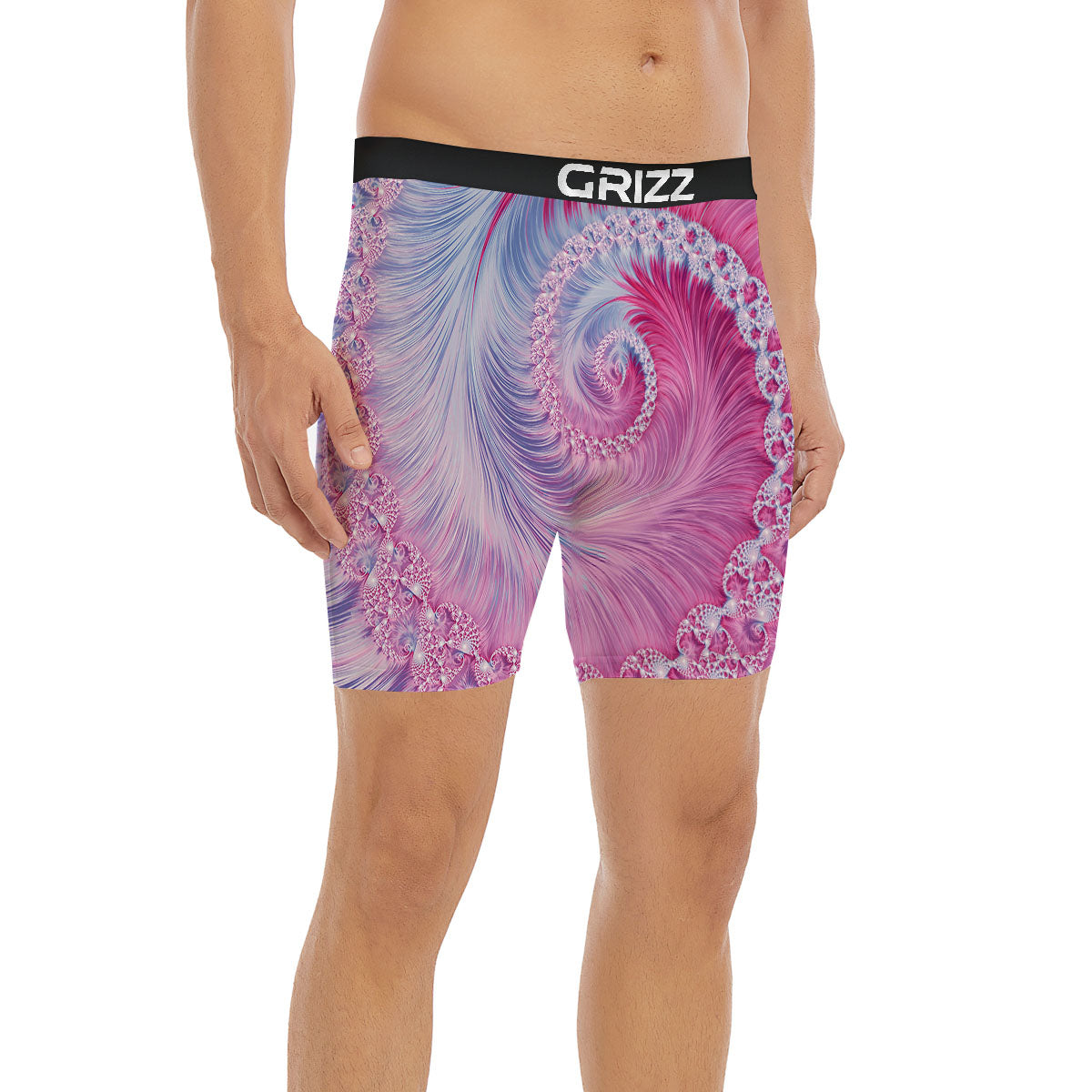 Fractal Spiral Print Boxer Briefs-grizzshop