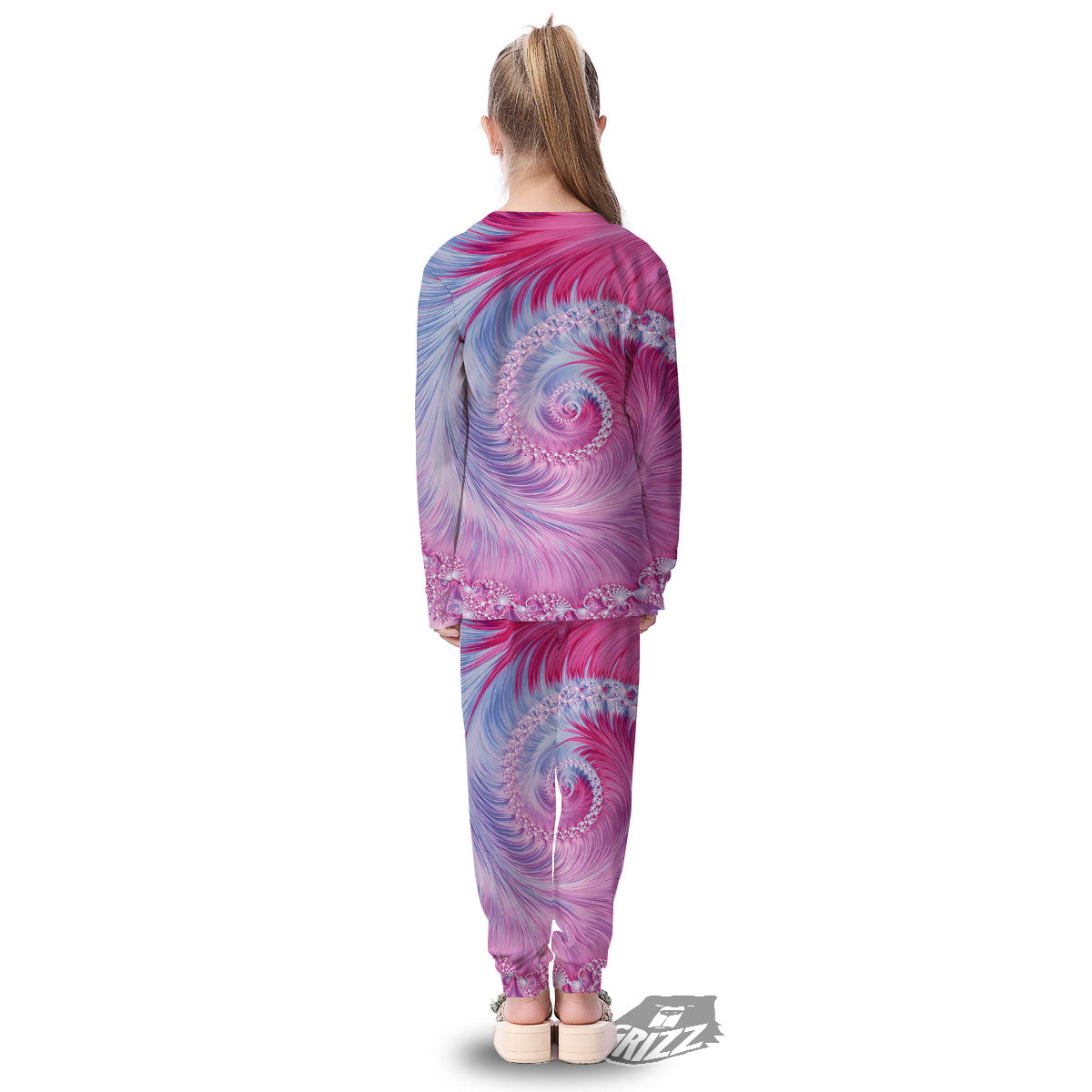 Fractal Spiral Print Kid's Pajamas-grizzshop