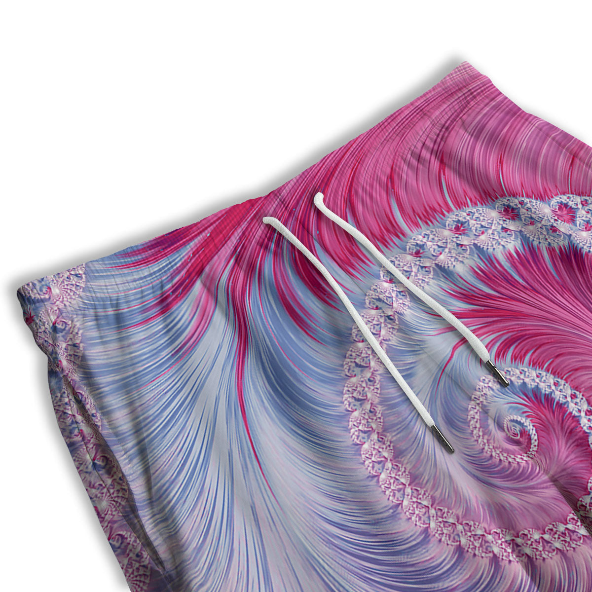 Fractal Spiral Print Men's Athletic Shorts