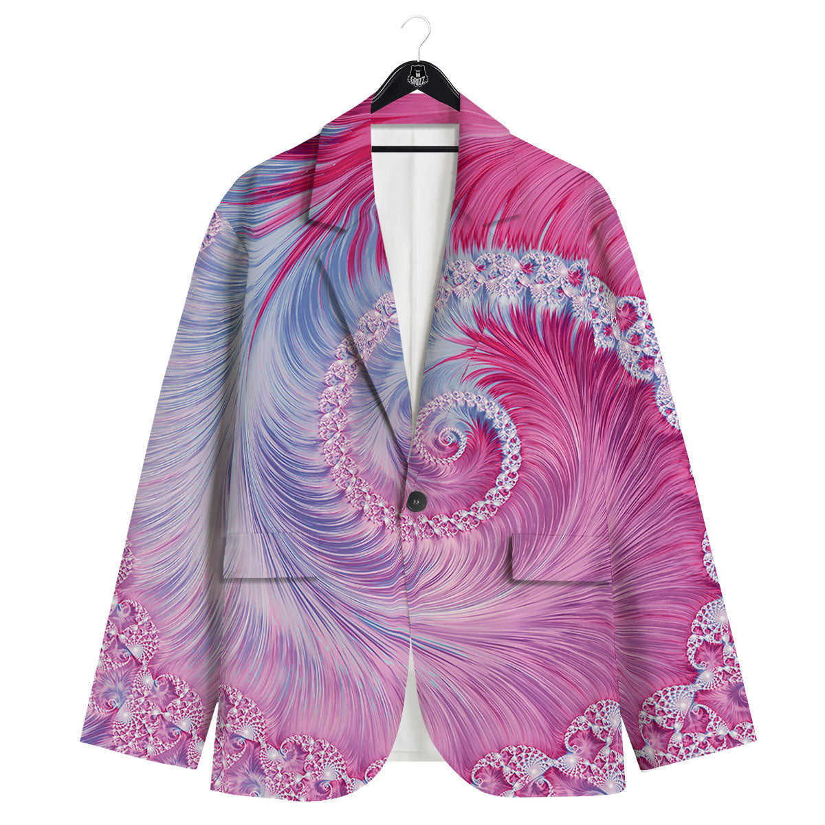 Fractal Spiral Print Men's Sport Coat-grizzshop