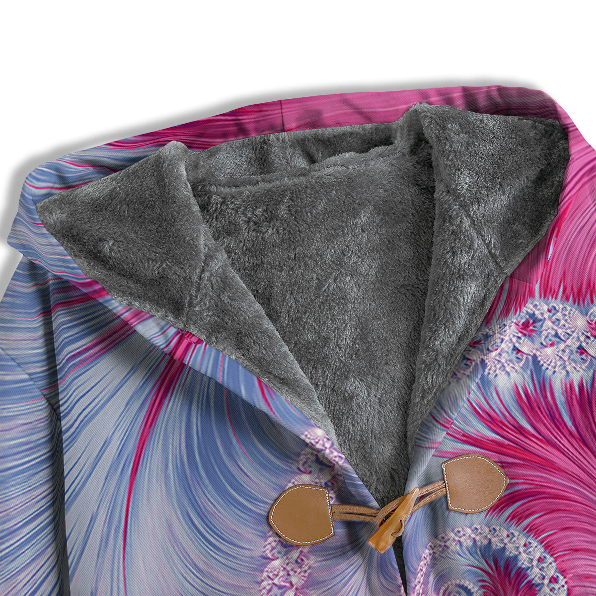 Fractal Spiral Print Men's Windbreaker Jacket-grizzshop