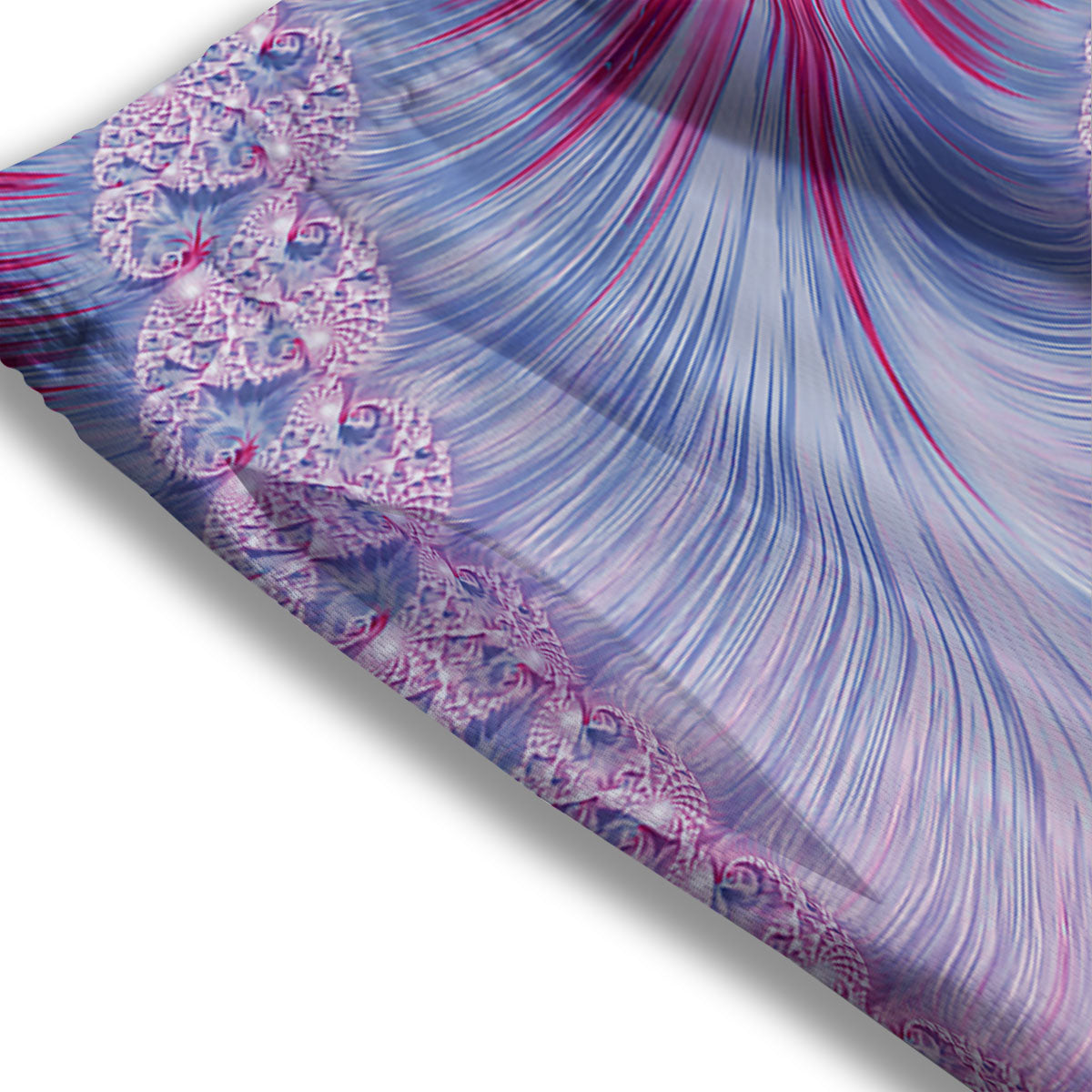 Fractal Spiral Print Mesh Shorts