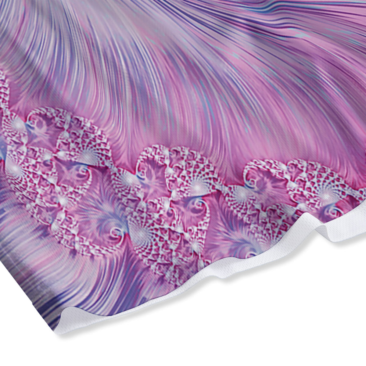 Fractal Spiral Print Mesh Shorts