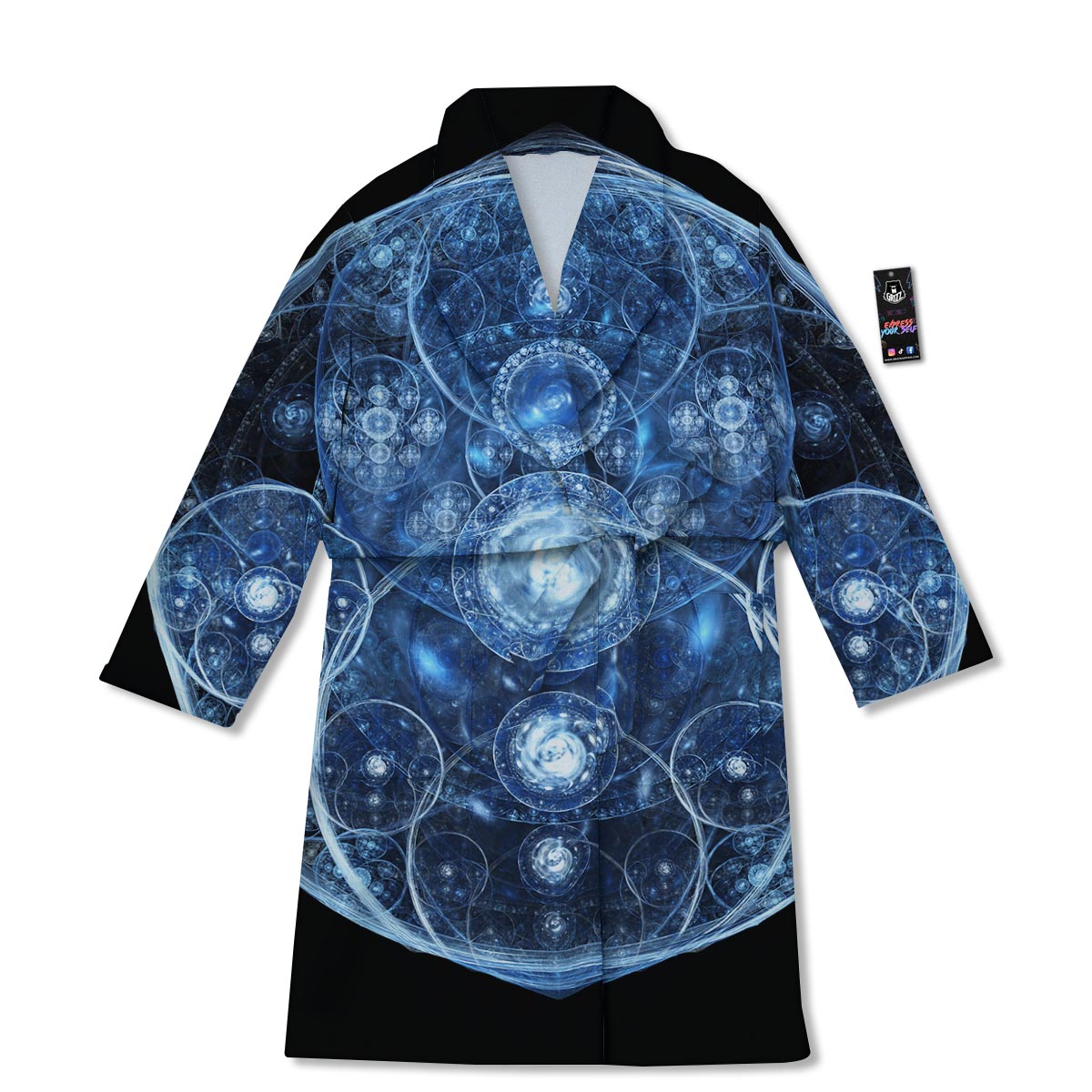 Fractal Steampunk Print Bathrobe-grizzshop