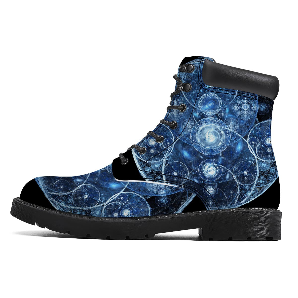 Fractal Steampunk Print Boots-grizzshop