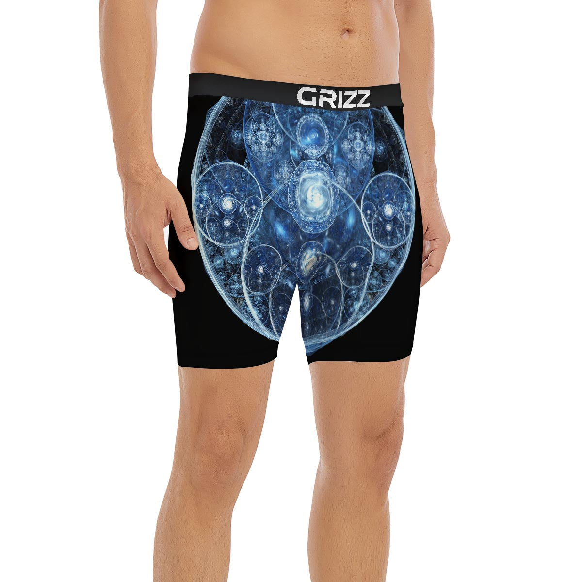 Fractal Steampunk Print Boxer Briefs-grizzshop