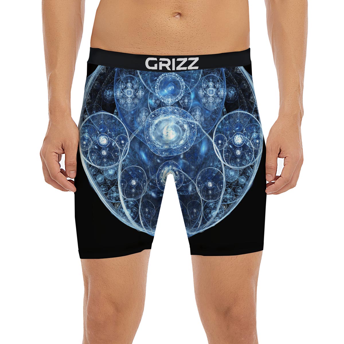 Fractal Steampunk Print Boxer Briefs-grizzshop