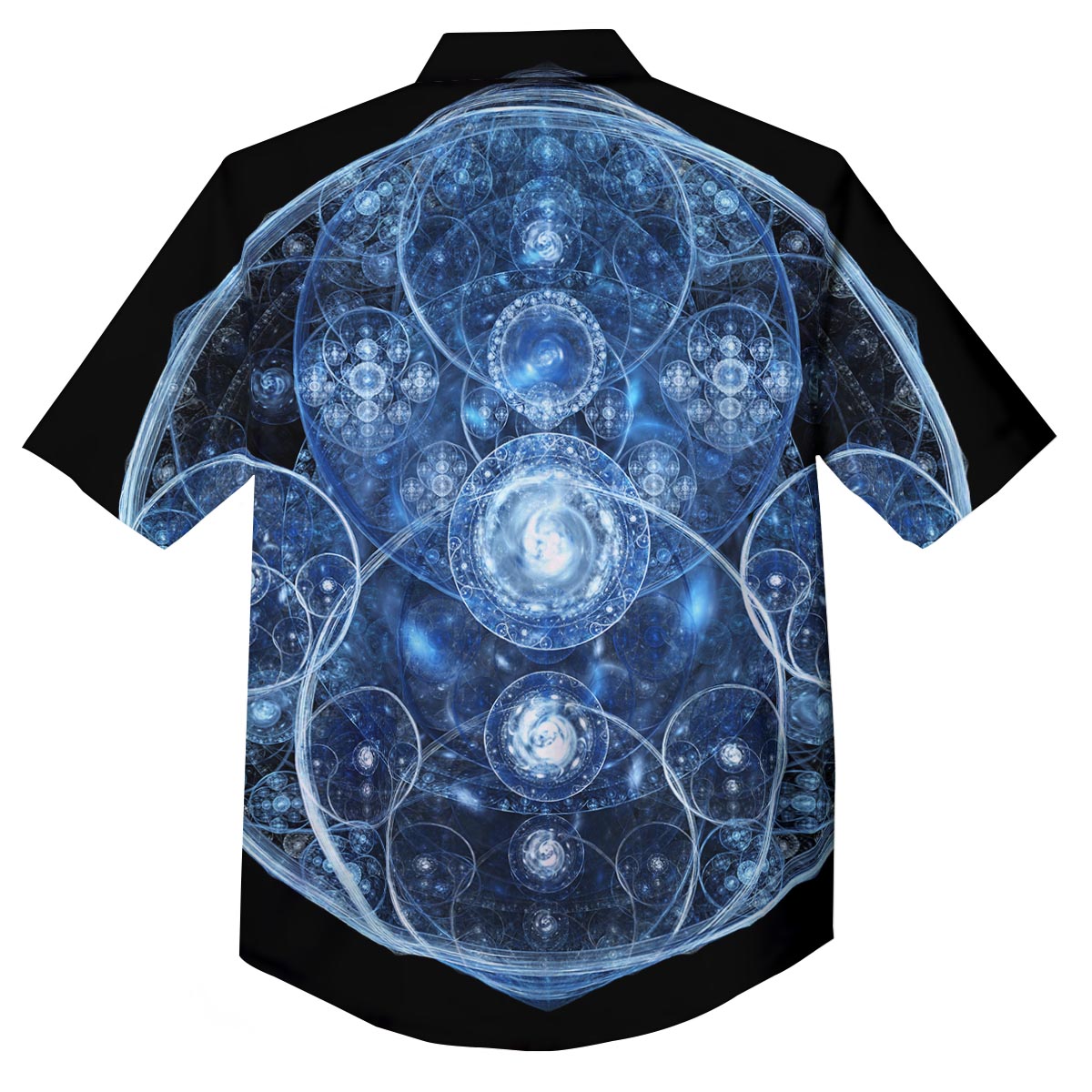 Fractal Steampunk Print Button Up Shirt-grizzshop