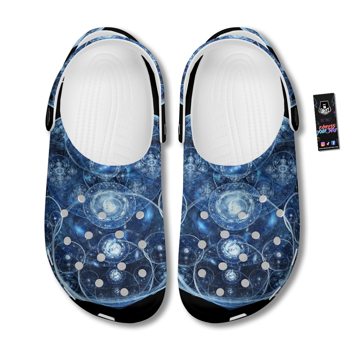 Fractal Steampunk Print Clog-grizzshop
