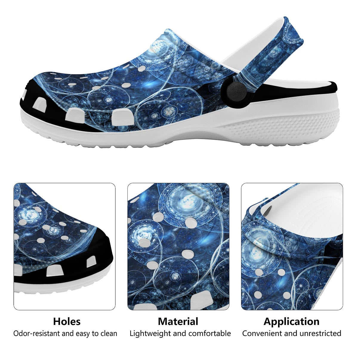 Fractal Steampunk Print Clog-grizzshop