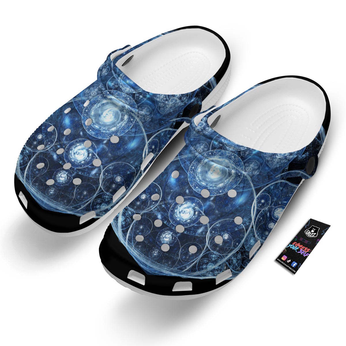 Fractal Steampunk Print Clog-grizzshop