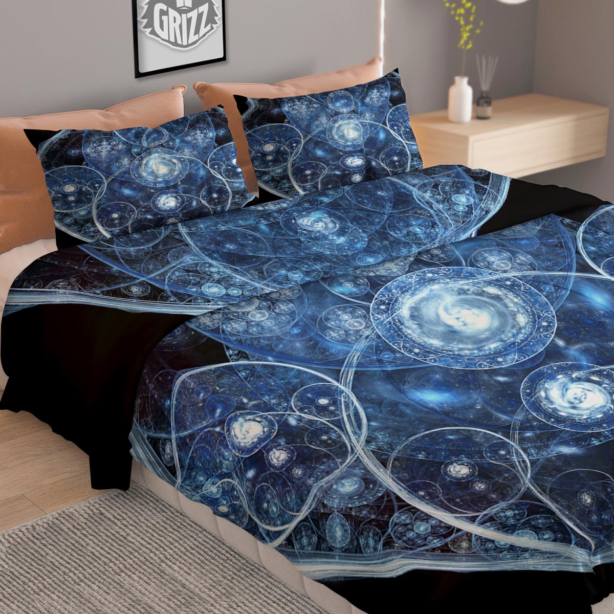 Fractal Steampunk Print Duvet Cover Bedding Set