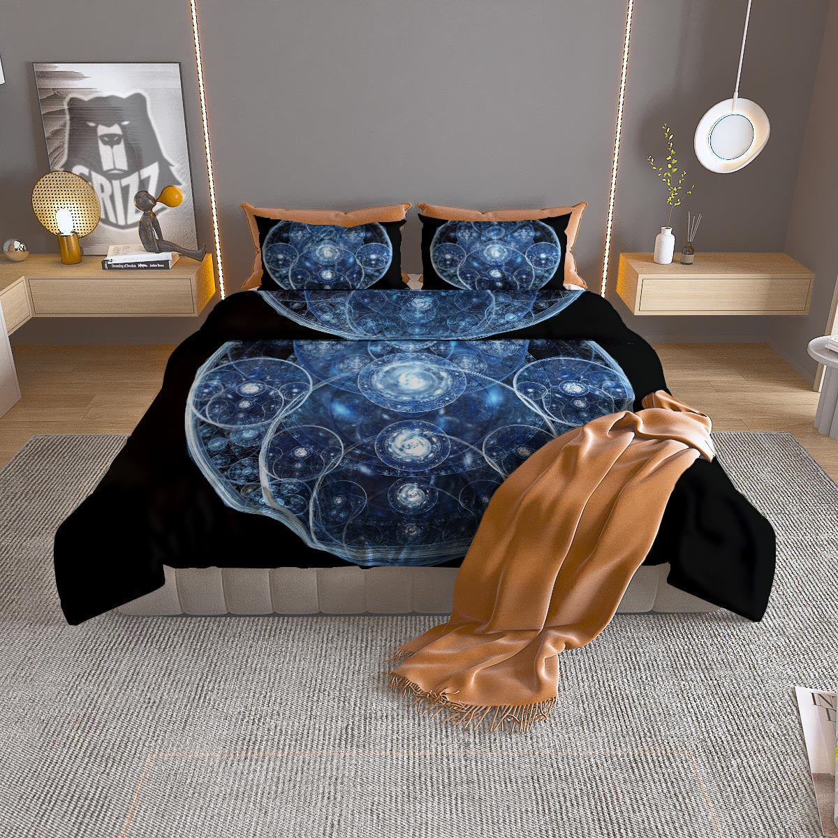 Fractal Steampunk Print Duvet Cover Bedding Set