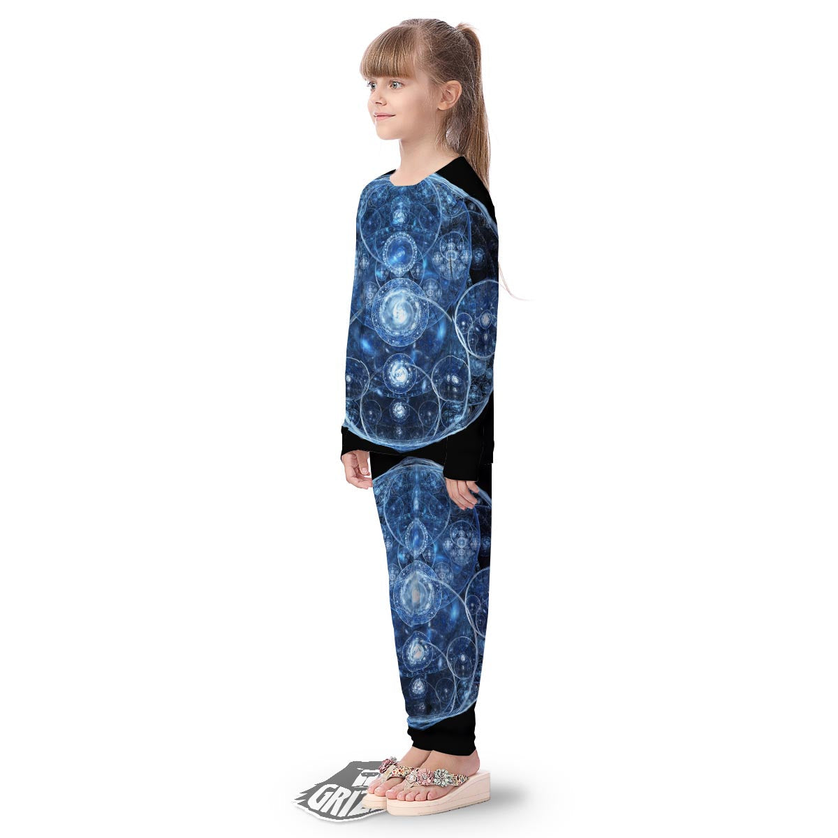 Fractal Steampunk Print Kid's Pajamas-grizzshop