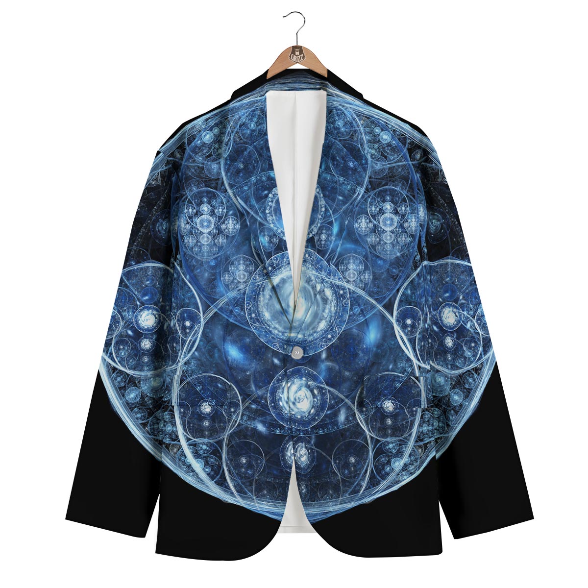 Fractal Steampunk Print Men's Blazer-grizzshop