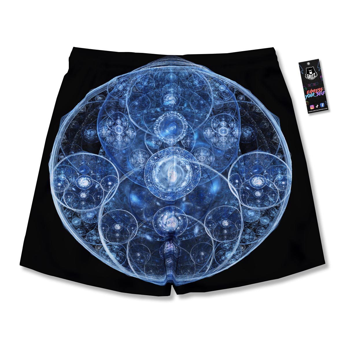 Fractal Steampunk Print Men's Running Shorts-grizzshop