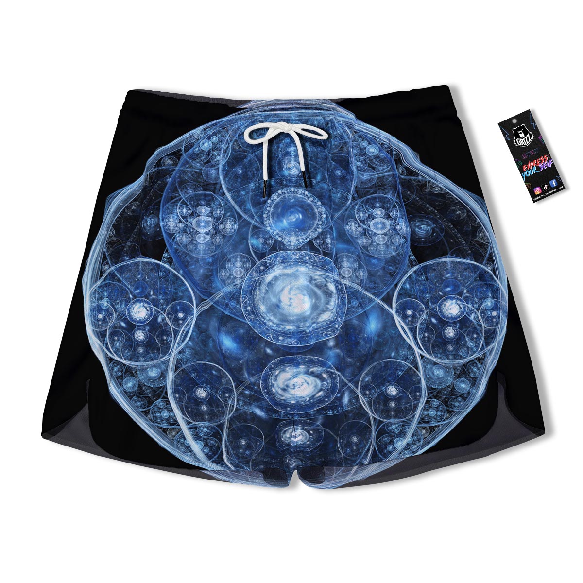 Fractal Steampunk Print Men's Running Shorts-grizzshop